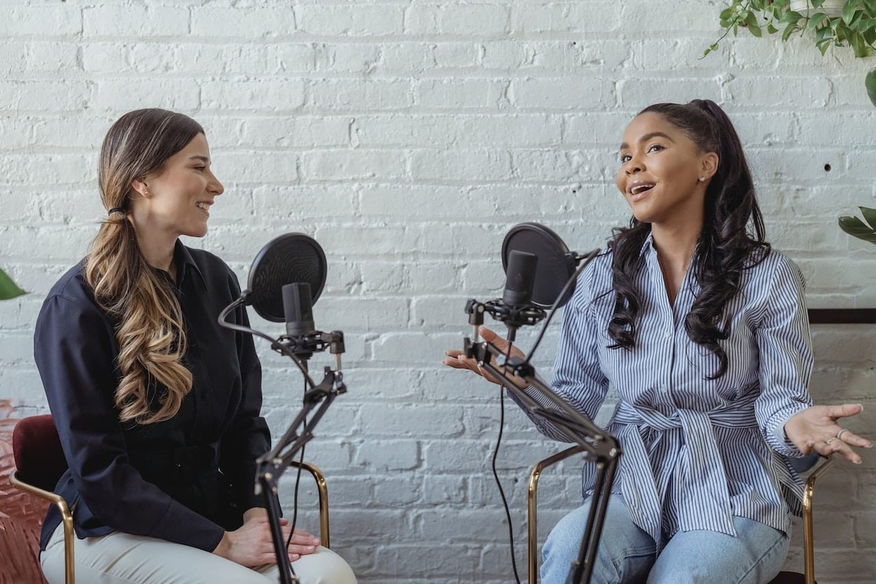 Two women are talking